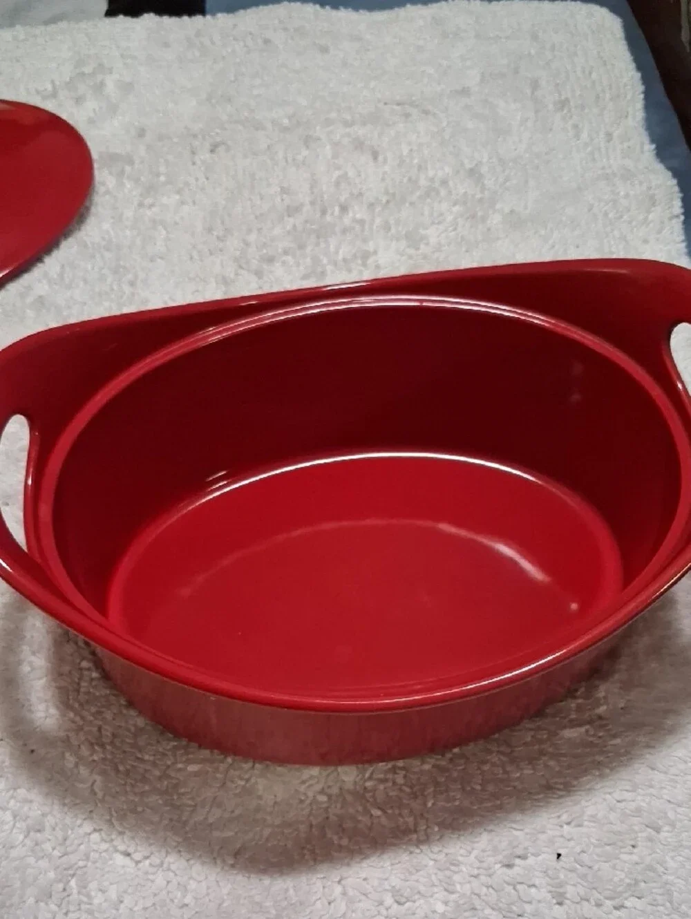 Rachael Ray Red Covered Ceramic Casserole with Side Handles